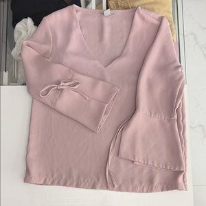 H&M Soft Pink V-Neck Blouse